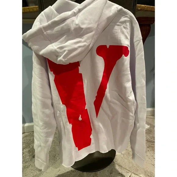 Bad Habits Vlone Hoodie White And Red BAD HABITS BUT GOOD